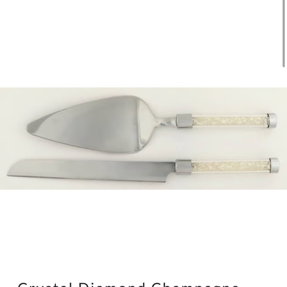 Oleg Cassini Crystal cake knife and server